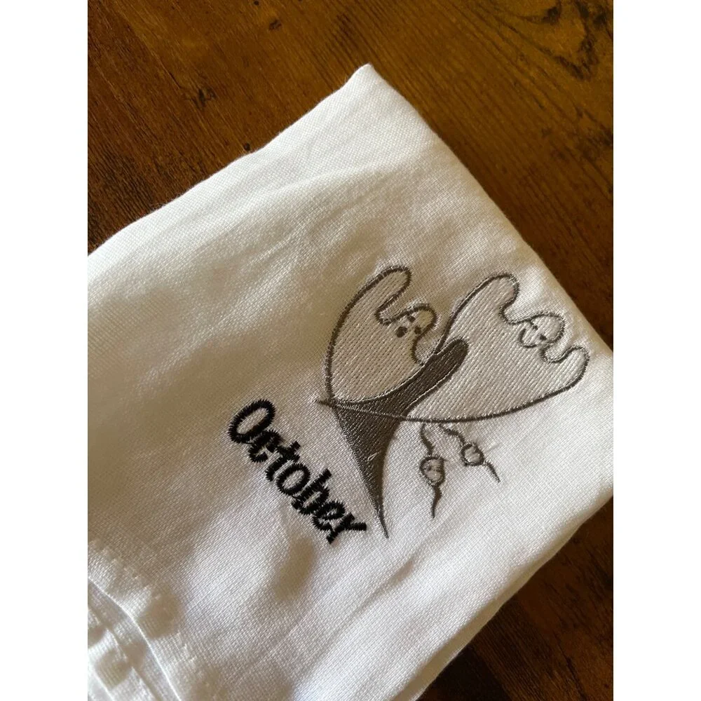 Embroidered Seasonal Linen Hand Towels Set Of 6 Months